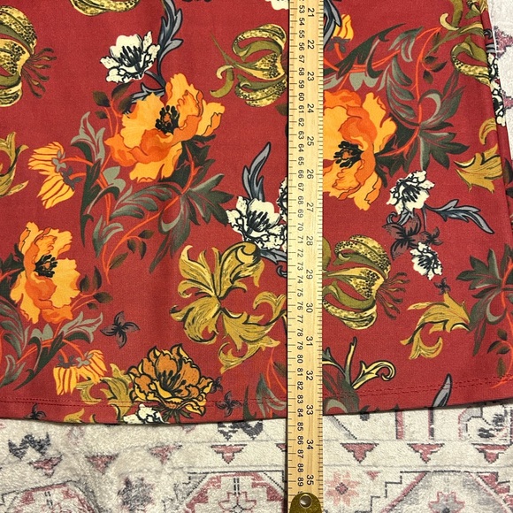 ZARA TRF Floral T-Shirt Dress — Rust/Orange — Size SM - Picture 5 of 7